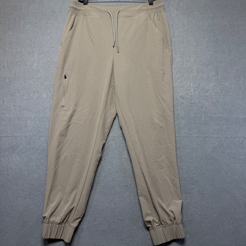 Eddie Bauer Womens Tan Ripstop Cargo Jogger Pants Size L Hiking Outdoor Utility